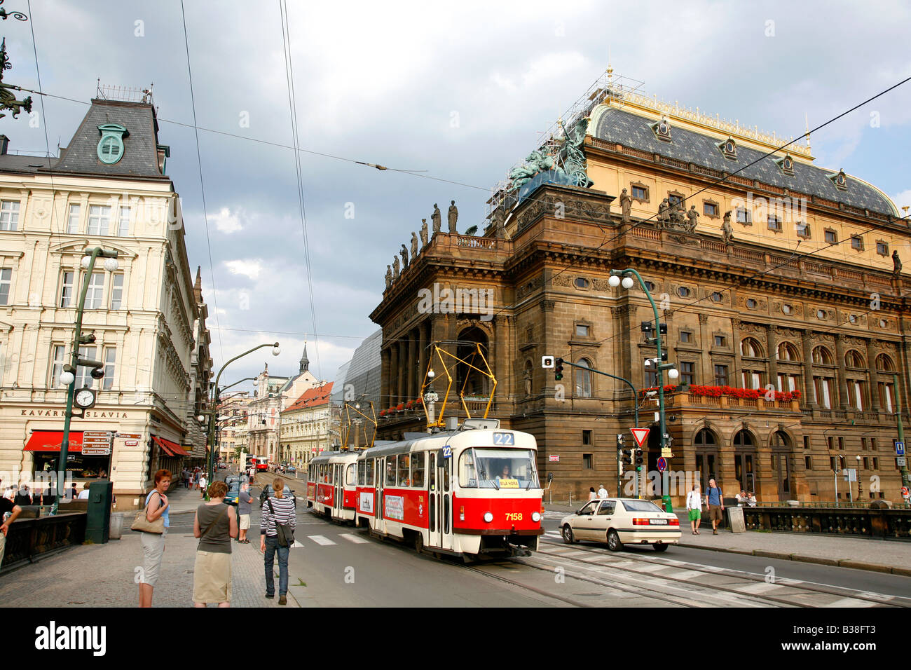 Août 2008 - Le Théâtre National Building Nove Mesto Prague République Tchèque Banque D'Images