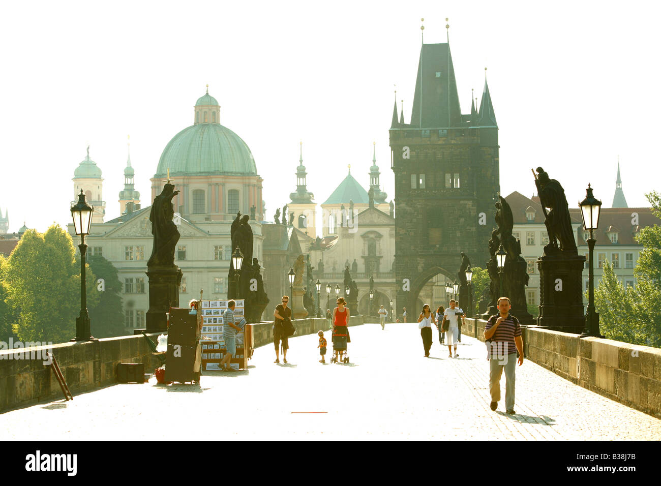Août 2008 - Charles Bridge Prague République Tchèque Banque D'Images