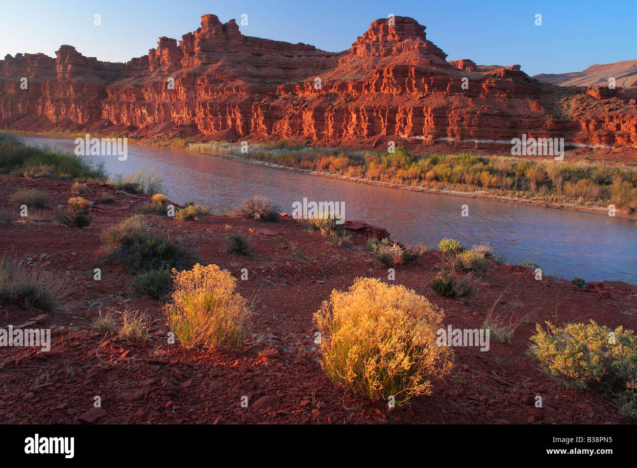 Rivière San Juan à Mexican Hat, Utah Banque D'Images