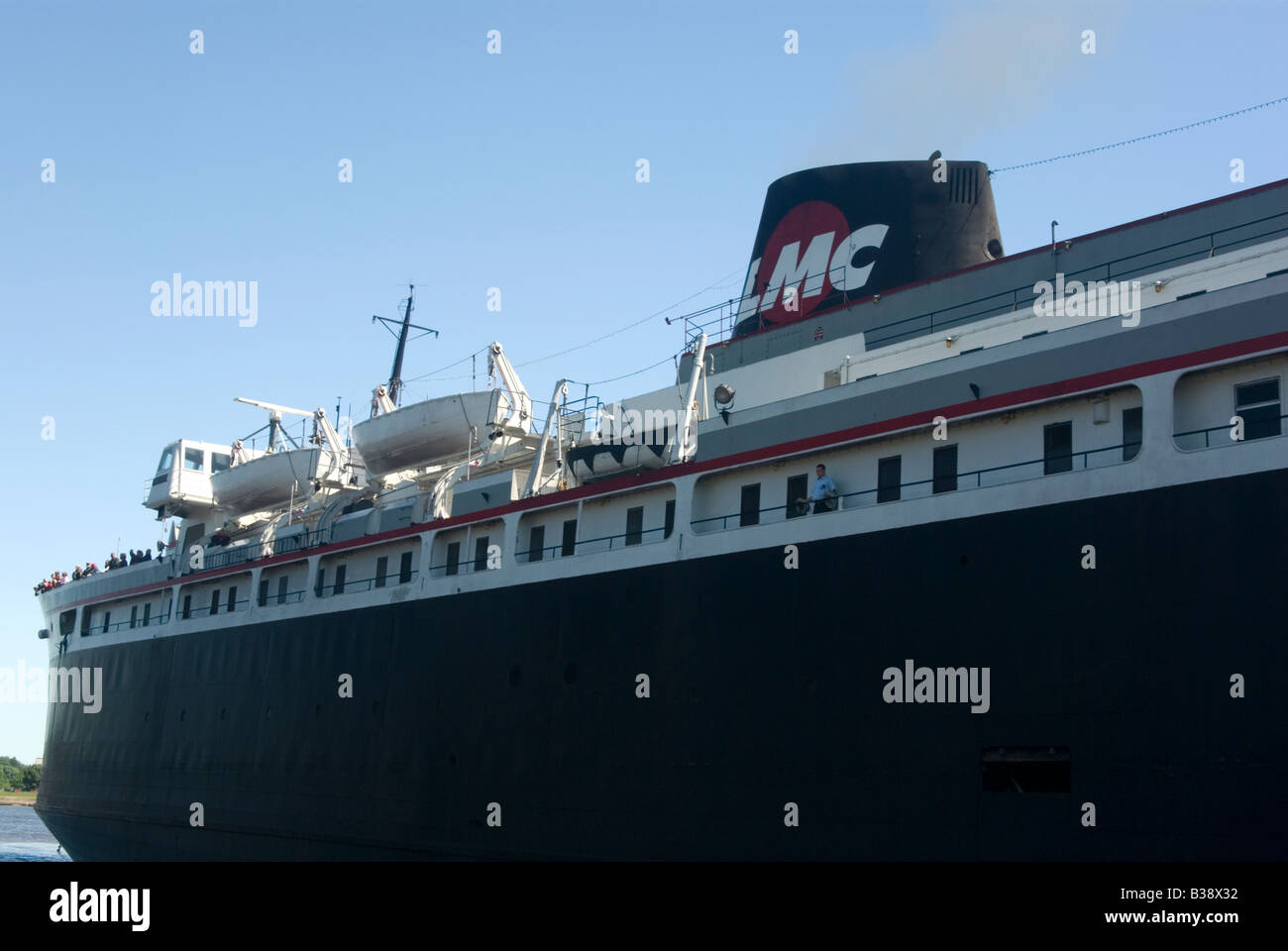 Le lac Michigan Blaireau SS'roulier à passagers et véhicules amarré à Manitowoc au Wisconsin Banque D'Images