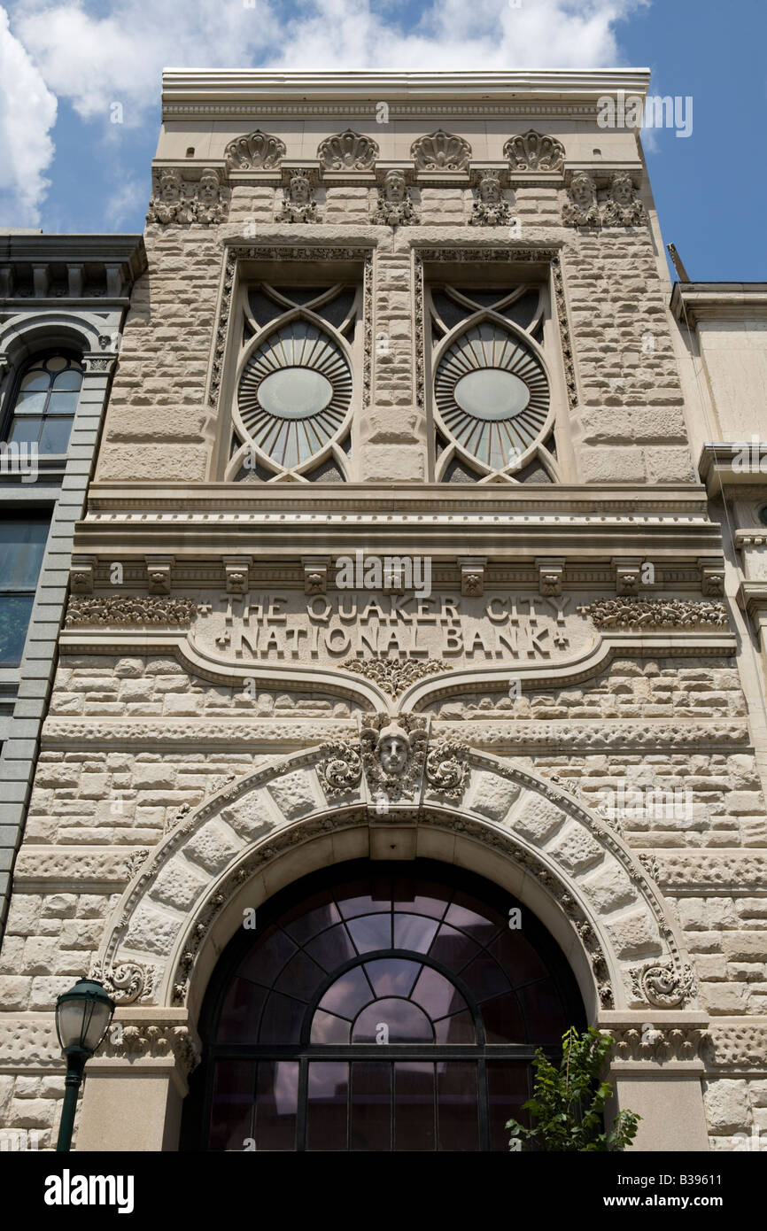 Ancien Quaker City National Bank Building architecture merveilleux de Philadelphie, en Pennsylvanie Banque D'Images