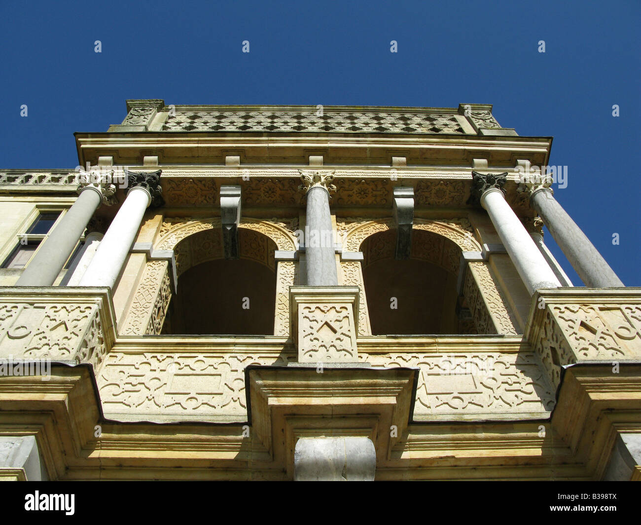 Porche au-dessus de la porte principale. Audley End House, Audley End, Saffron Walden, Essex, Angleterre, Grande-Bretagne, Royaume-Uni, UK, Europe Banque D'Images