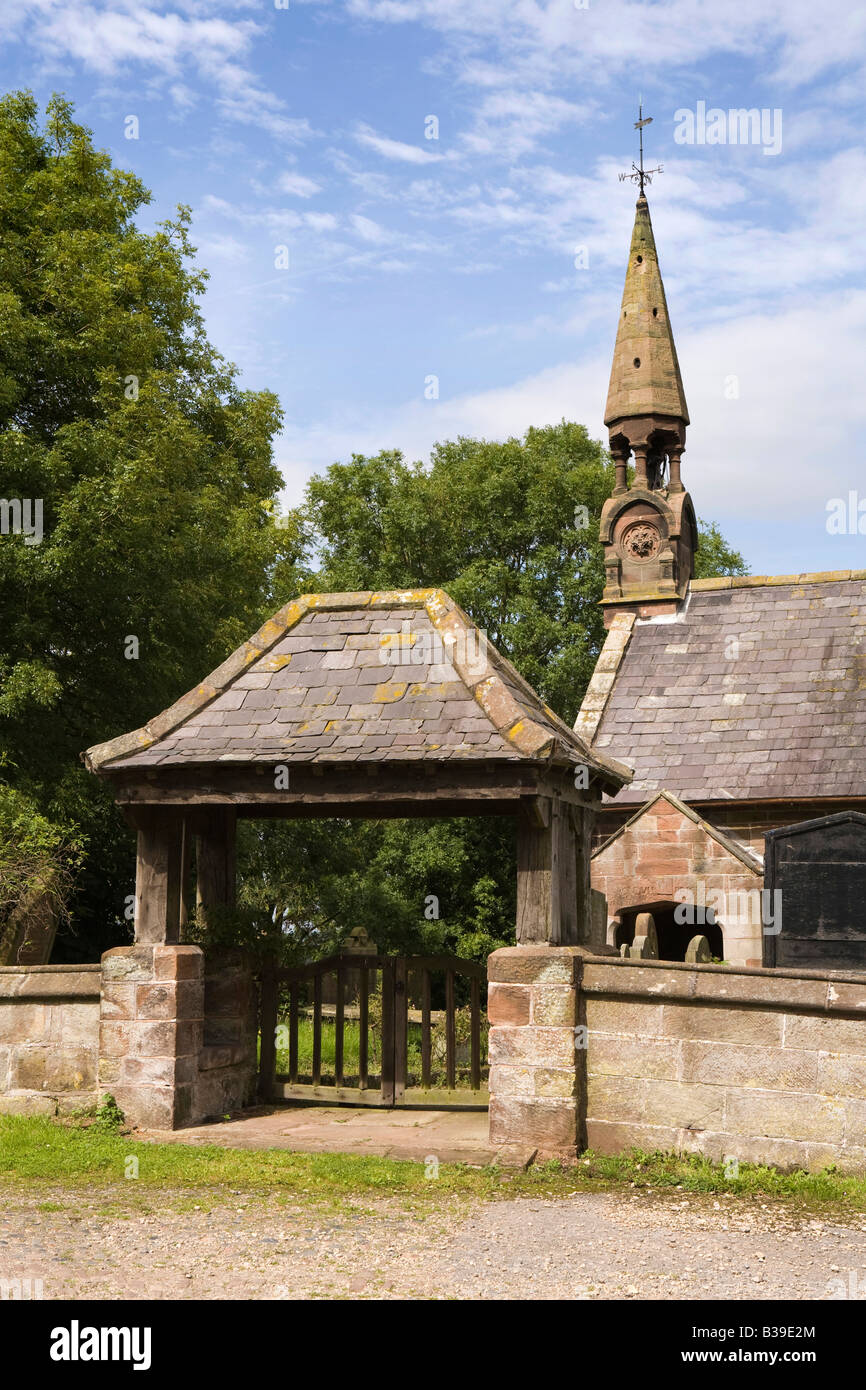 UK Cheshire Harthill All Saints Church lych gate Banque D'Images