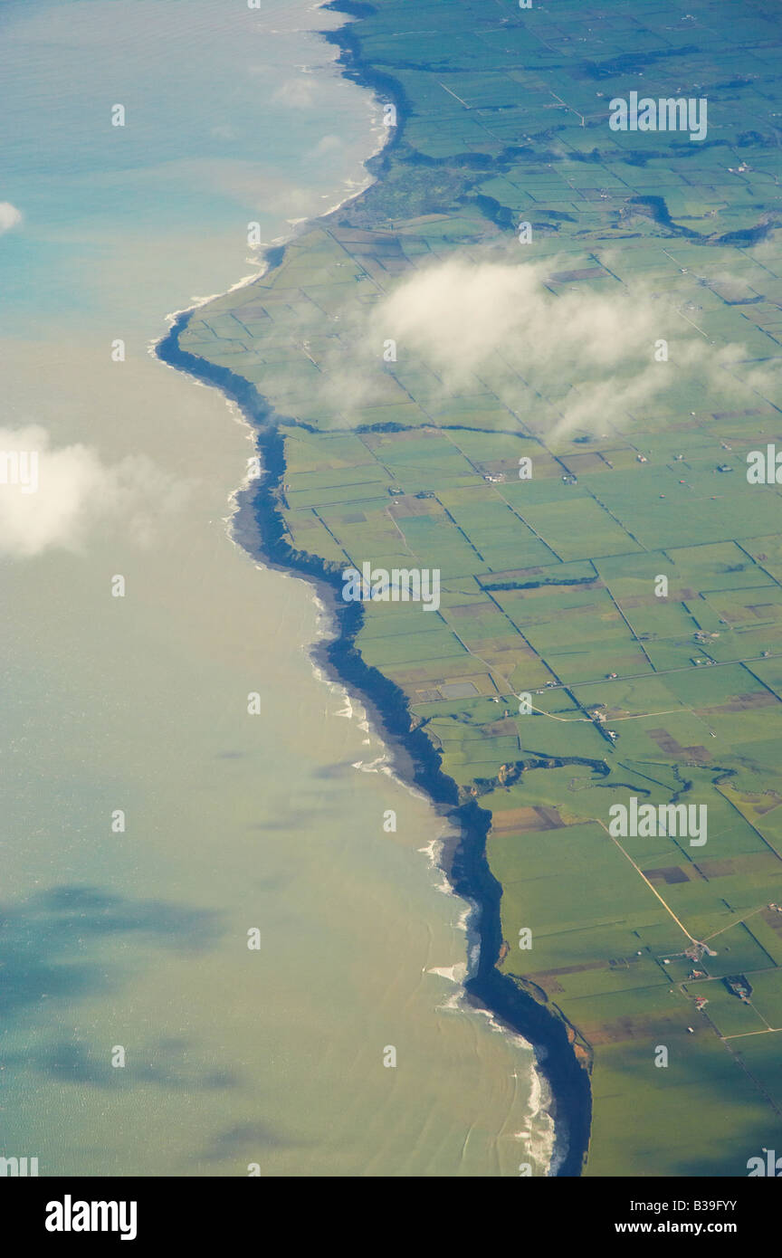 Littoral Sud Taranaki Île du Nord Nouvelle-zélande aerial Banque D'Images