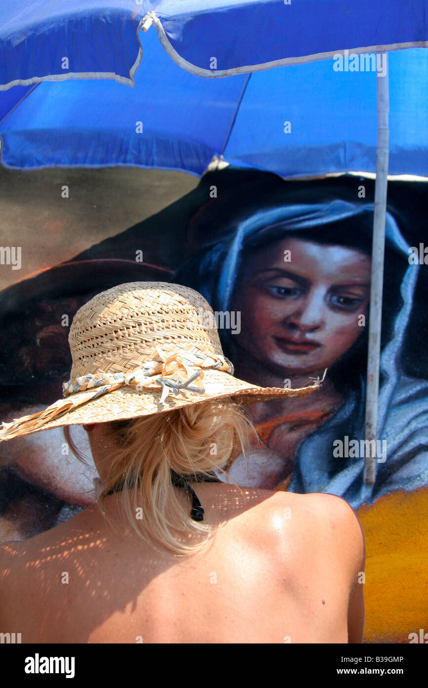 Fiera delle Grazie, Grazie di Curtatone, Mantoue, Lombardie, Italie, Italie, streetpainter, madonnari (image numérique) Banque D'Images