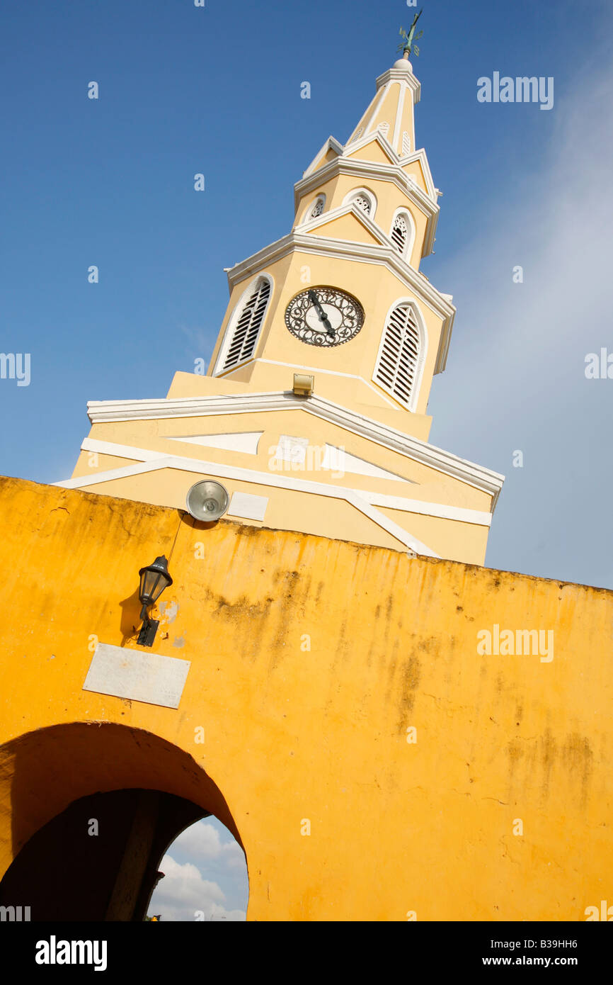 La célèbre horloge de Cartagenas de l'Inde Banque D'Images