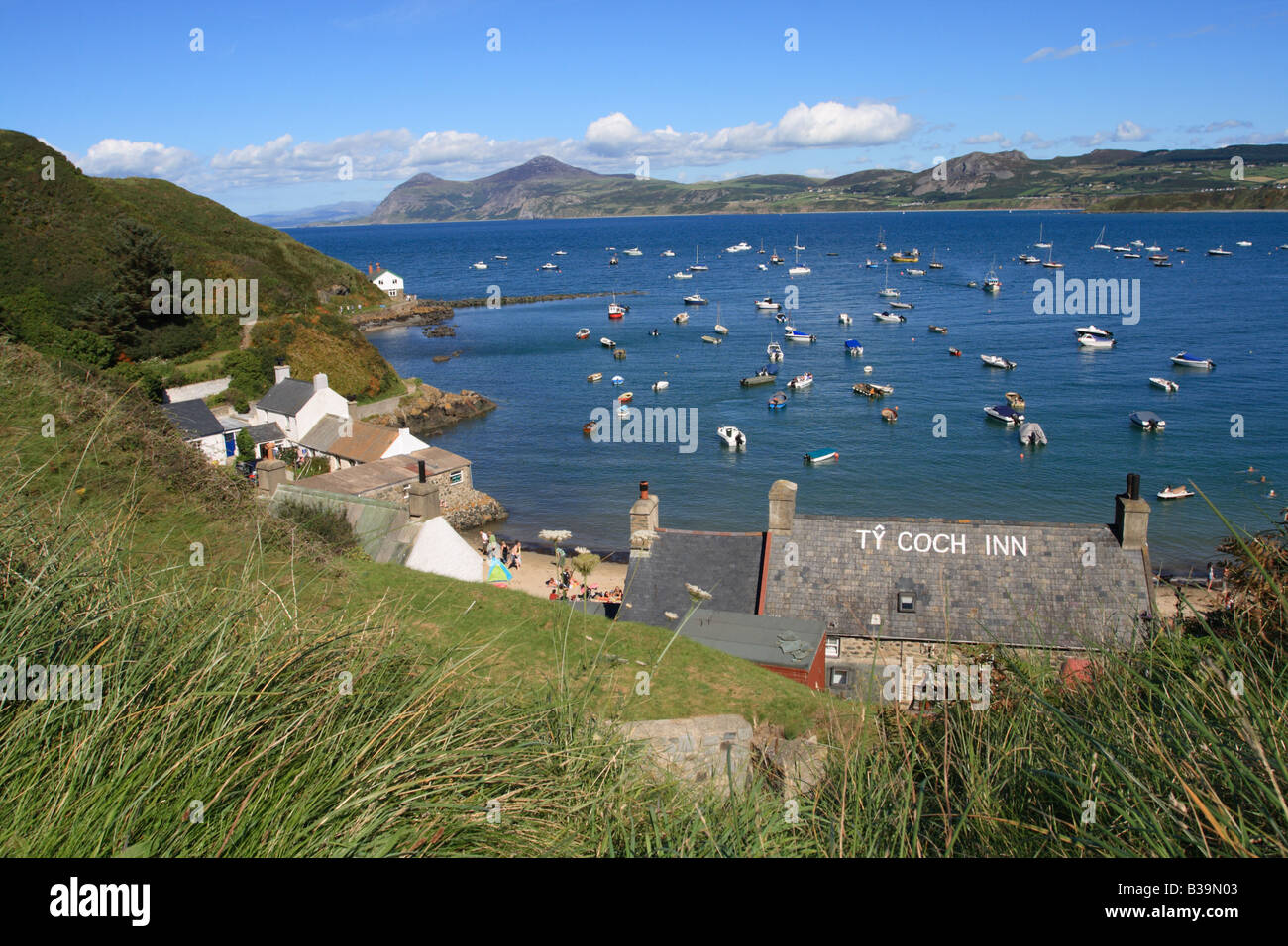 Porth Dinllaen Ty Coch Inn Beach péninsule Llyen Banque D'Images