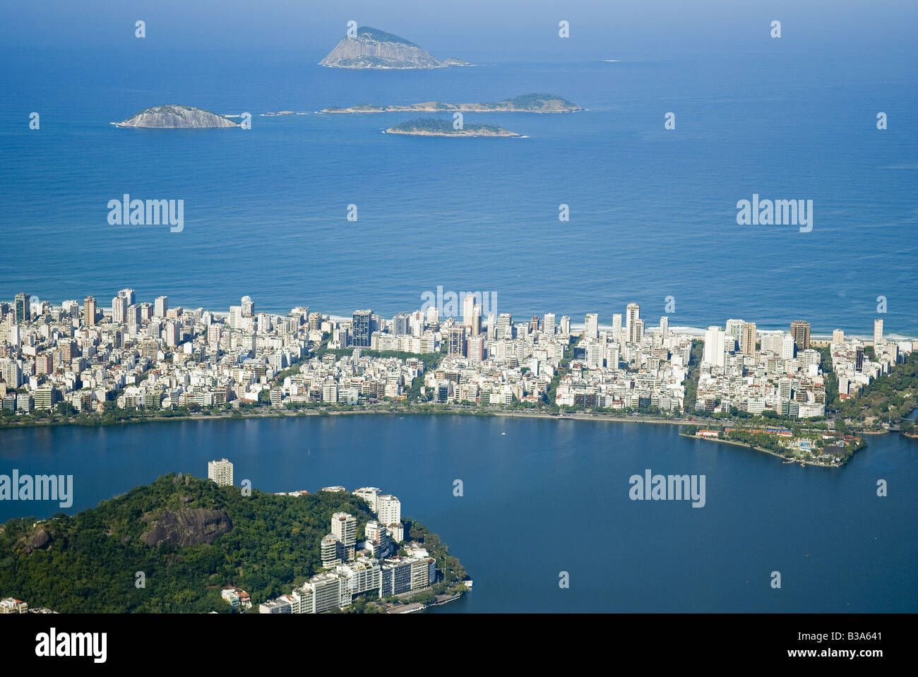 La lagune Rodrigo de Freitas, Rio de Janeiro, Brésil Banque D'Images