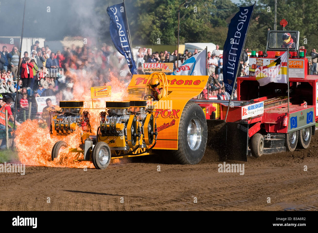 La fox tracteur du Danemark explose un moteur Banque D'Images