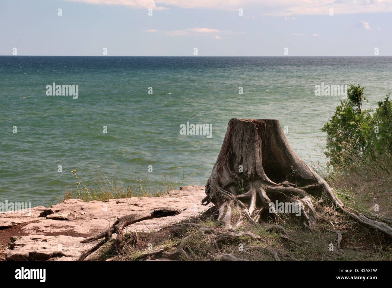 Le lac Michigan à partir de la Cave Point County Park Comté de porte au Wisconsin Banque D'Images