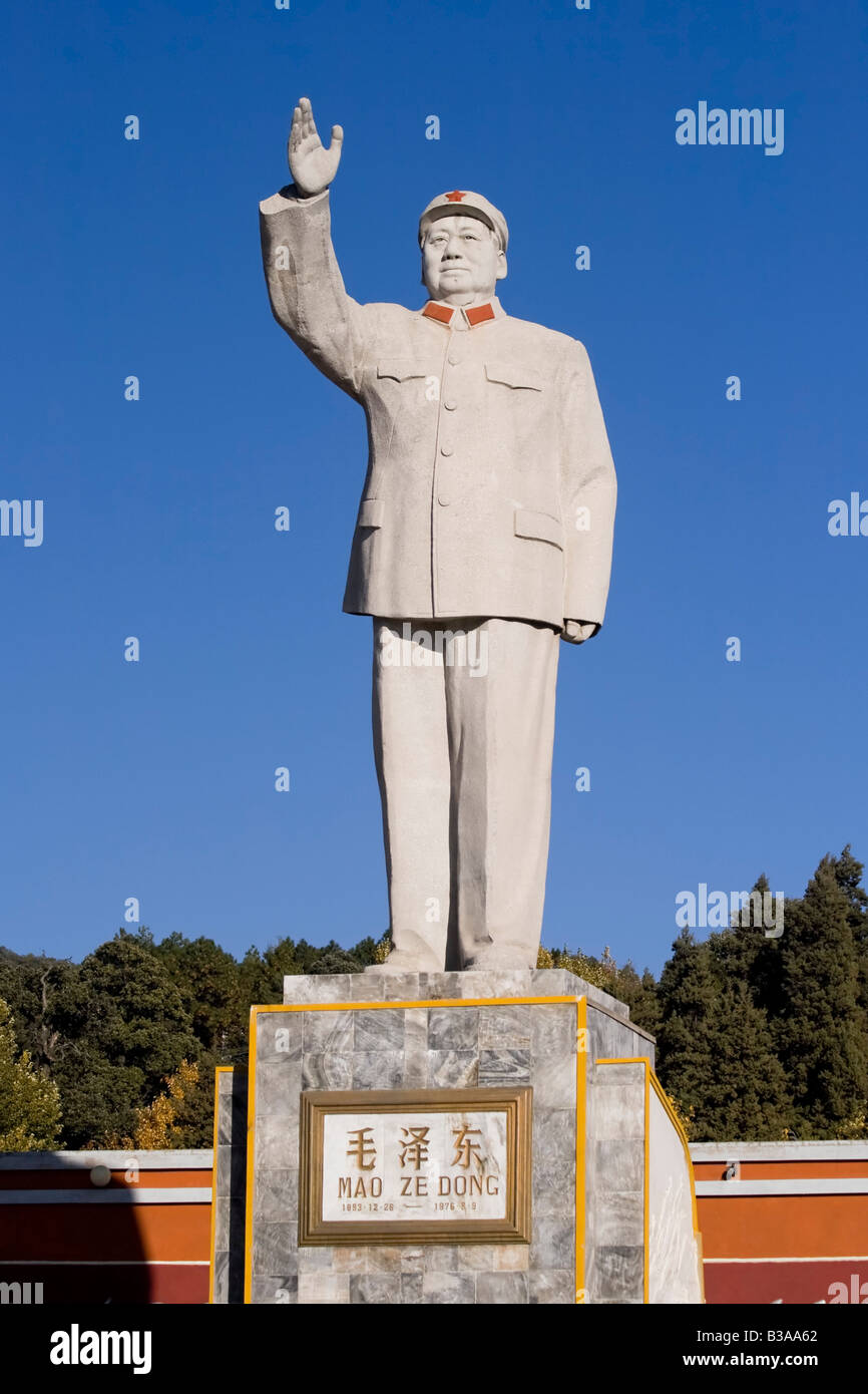 Statue de Mao Tse Tung, l'UNESCO ville de Lijiang, Yunnan Province. Chine Banque D'Images