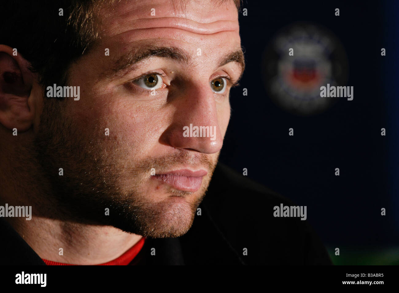 Steve Borthwick photographié alors qu'il était capitaine de rugby de l'Angleterre et Bath RFC Banque D'Images