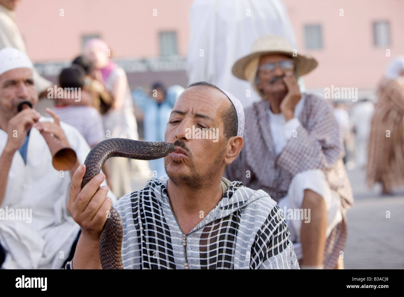 Charmeur De Serpent A La Place Jemaa El Fna Marrakech Photo Stock Alamy