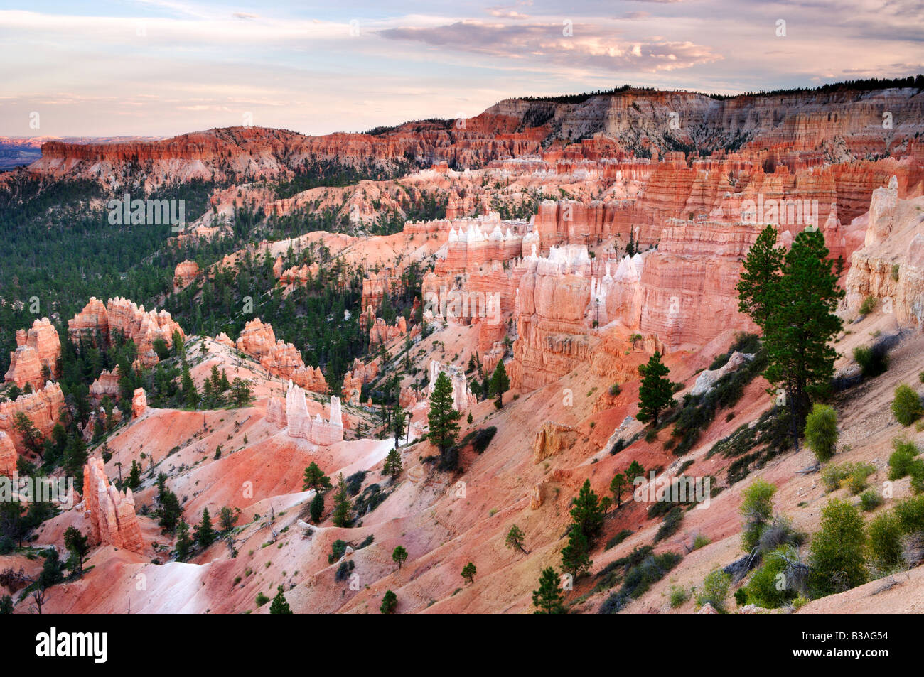 Coucher de soleil sur le Parc National de Bryce Canyon, Utah. Banque D'Images