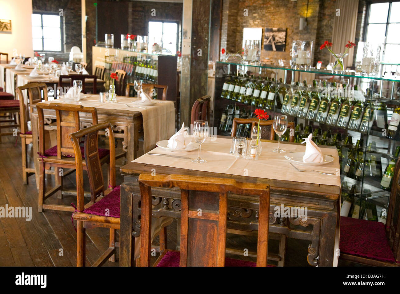 Coin repas de Creek Art Gallery et cuisine, Shanghai Banque D'Images