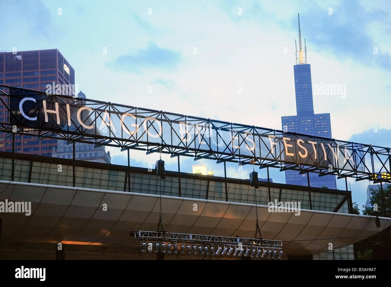 Chicago Blues Festival Sign Banque D'Images