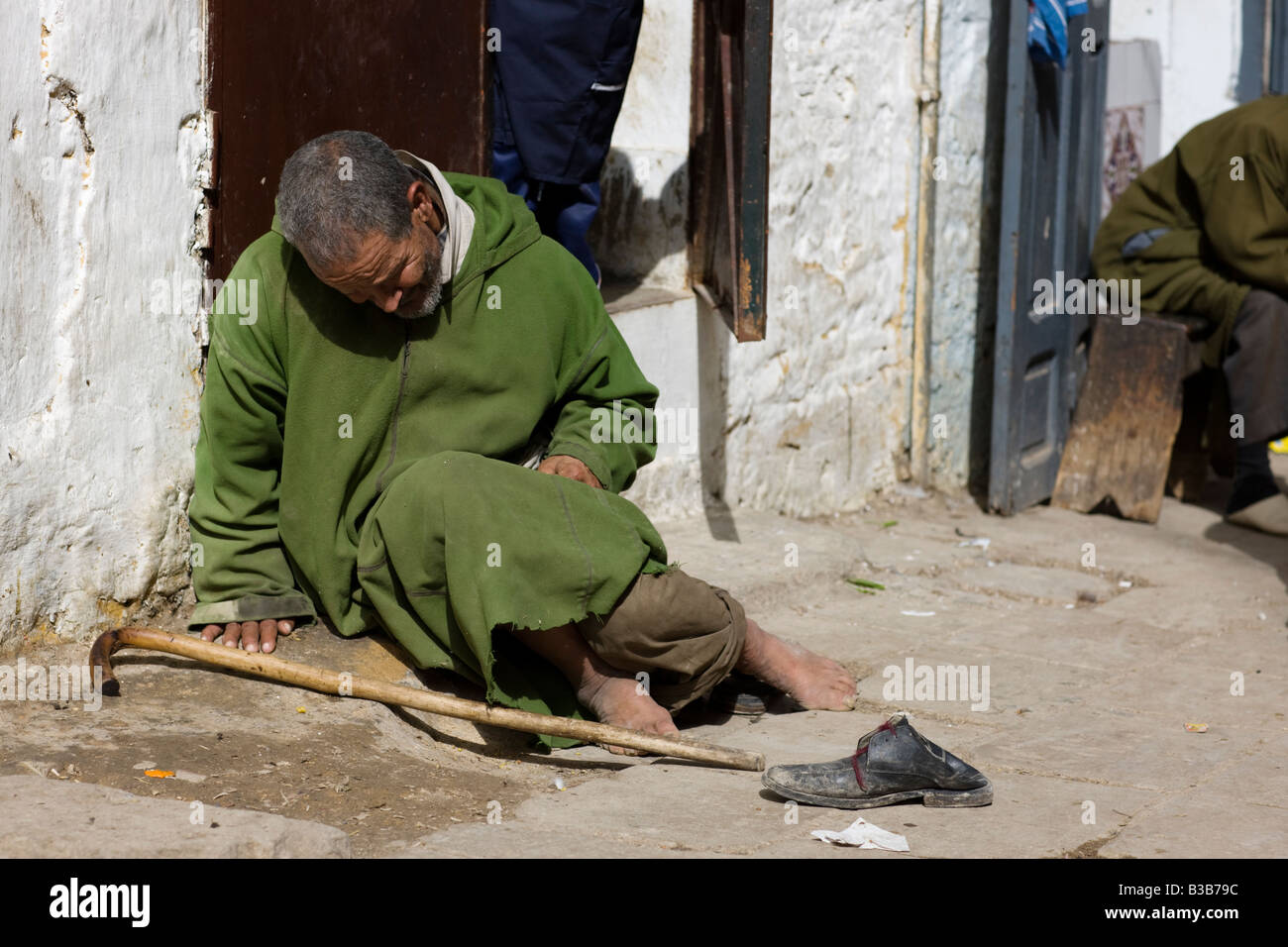 Mendiant. Fes, Maroc. L'Afrique du Nord. Banque D'Images