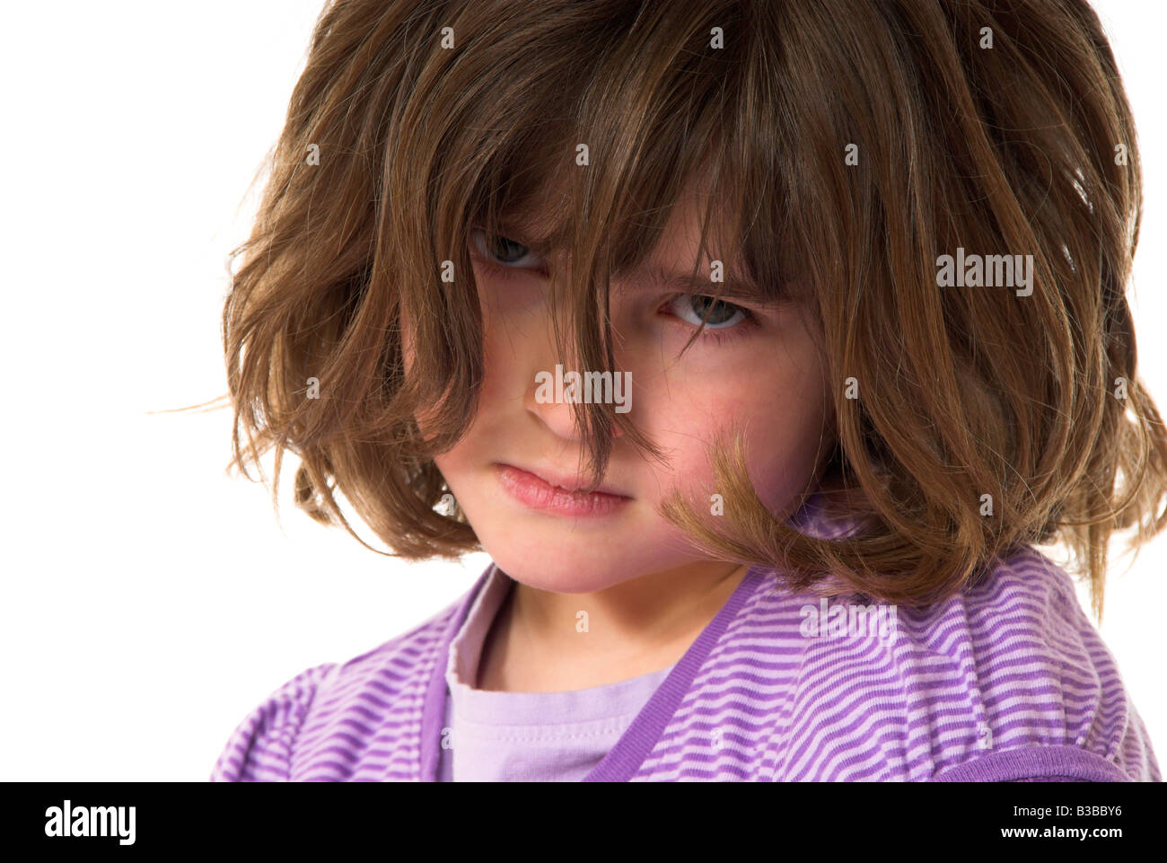 Jeune fille à la Colère Banque D'Images