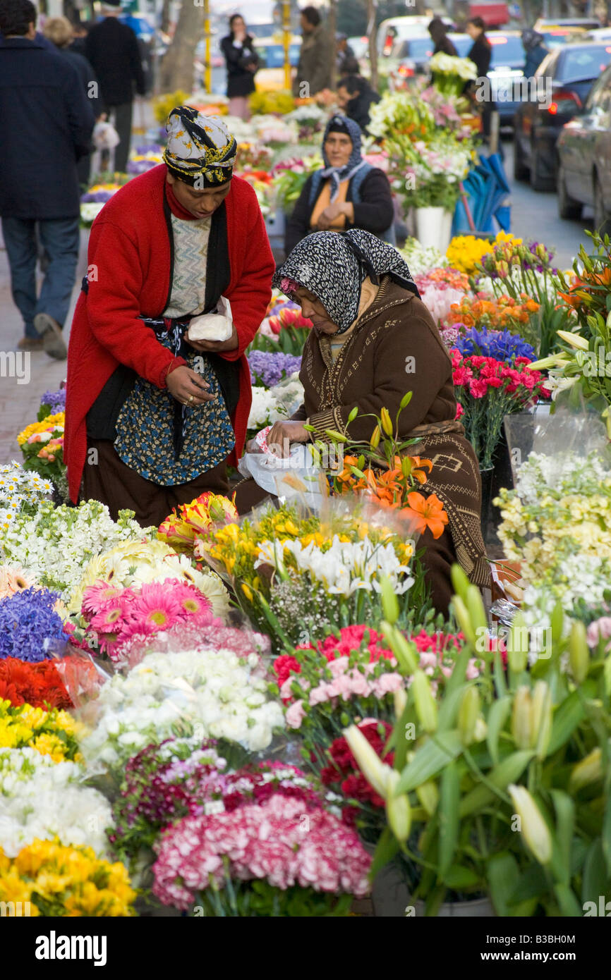 Les vendeurs de fleurs de Nisantasi Istanbul Turquie Banque D'Images