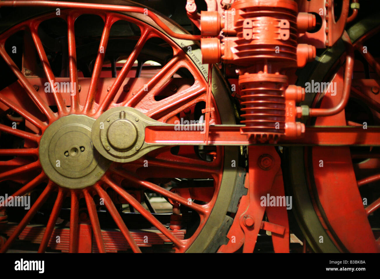 Détail d'un vieux train à vapeur au Deutsches Technikmuseum Berlin, Allemagne Banque D'Images