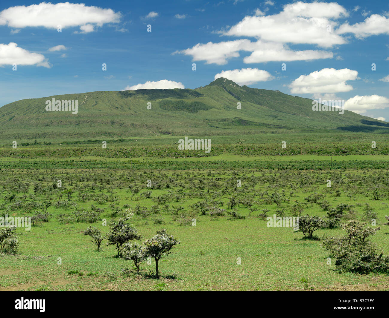 Kenya, District de Naivasha, Longonot. Le mont Longonot, un volcan dormant sur le plancher de la Great Rift Valley près de Naivasha. Banque D'Images