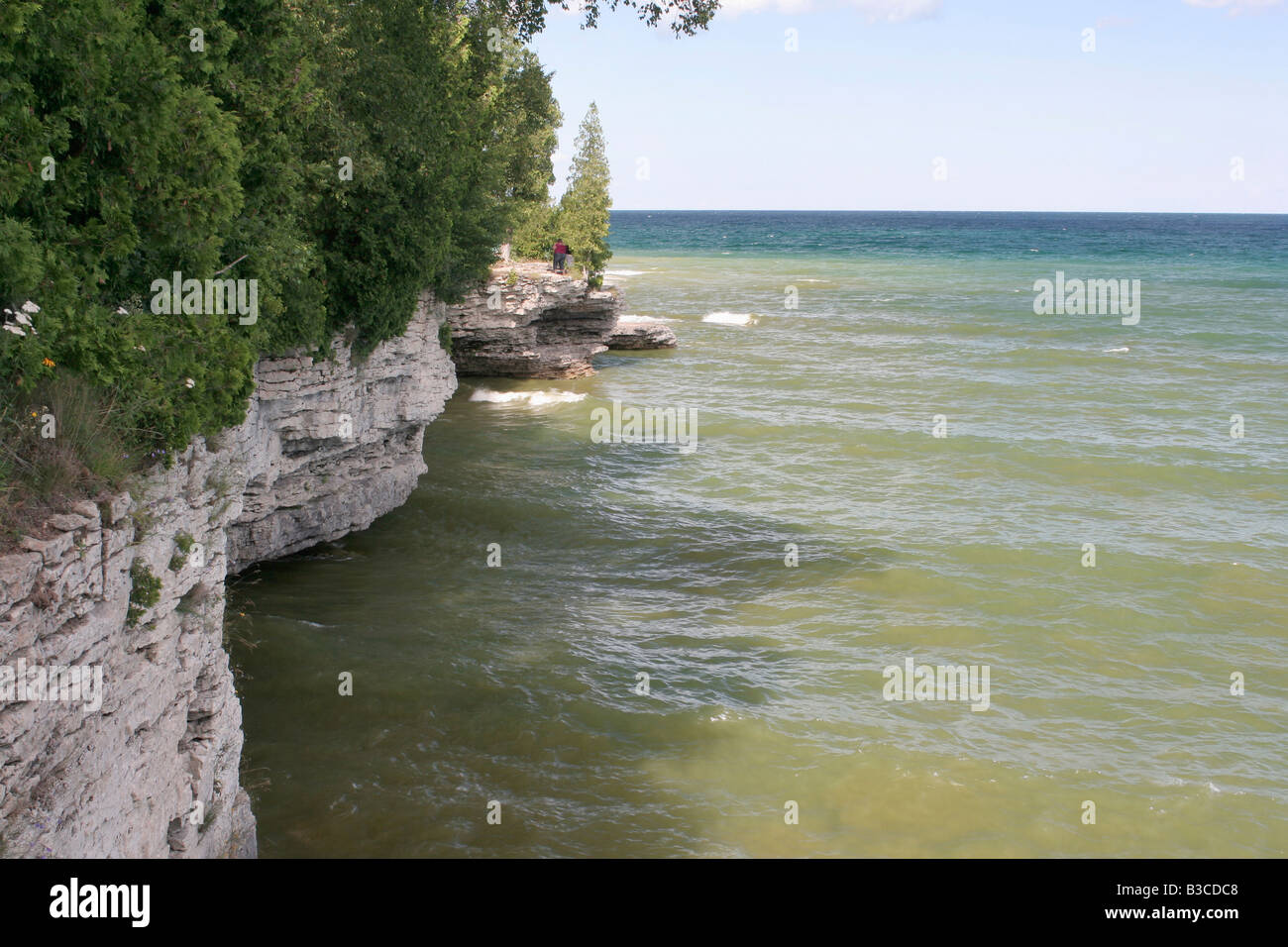 Rivage rocheux du lac Michigan Point Grotte County Park dans le comté de porte au Wisconsin Banque D'Images