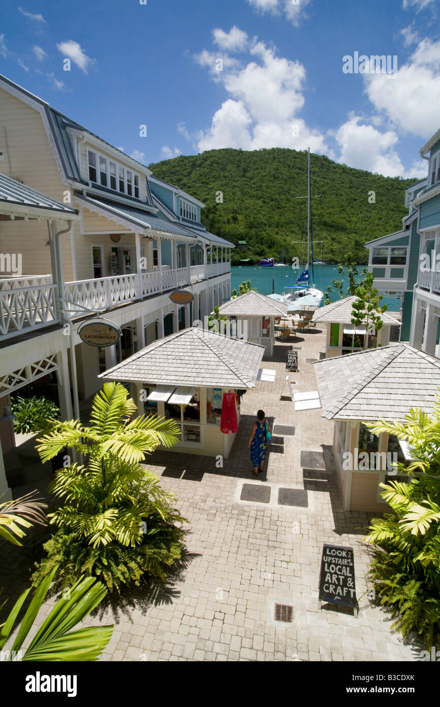 Le centre commercial, Marigot Bay, Sainte-Lucie, Antilles, Caraïbes Banque D'Images
