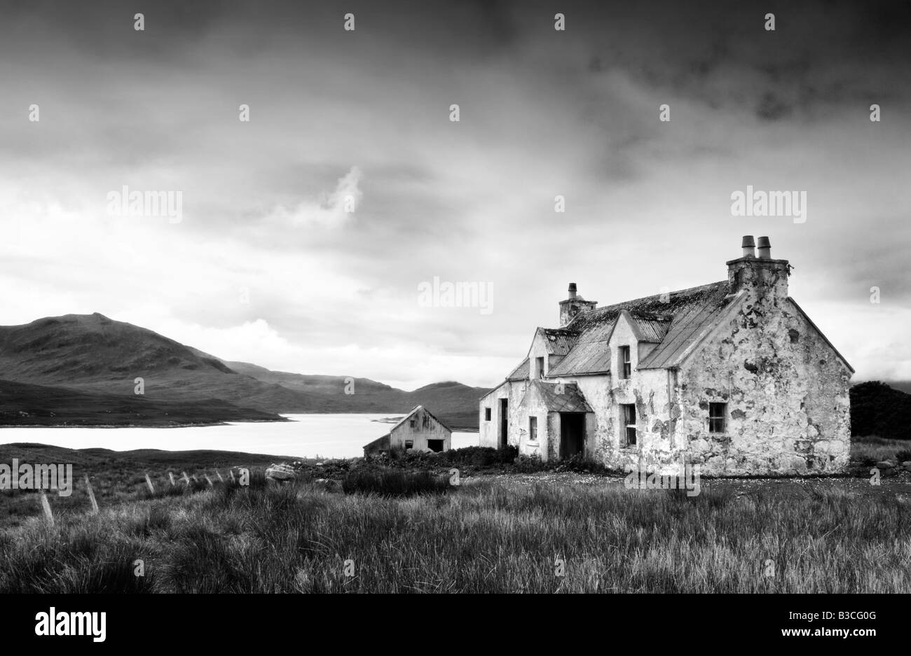 Ferme abandonnée près de Arivruach, Isle Of Lewis, Hébrides, Ecosse, Royaume-Uni Banque D'Images