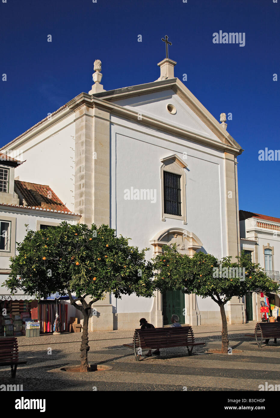 La place Praça do Marques de Pombal à Vila Real de Santo Antonio Algarve Portugal Banque D'Images