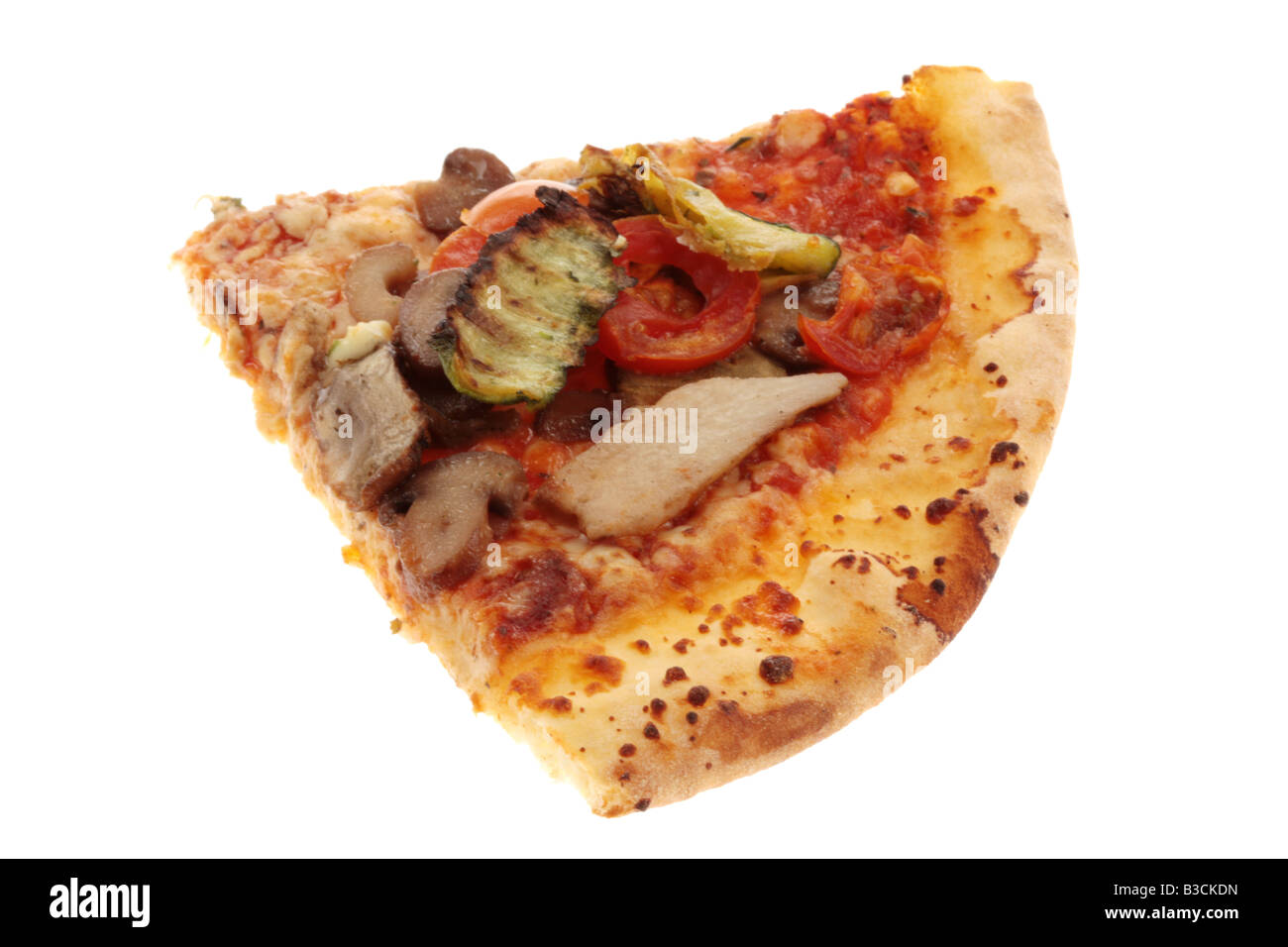 Tranche de pizza végétarienne Banque D'Images