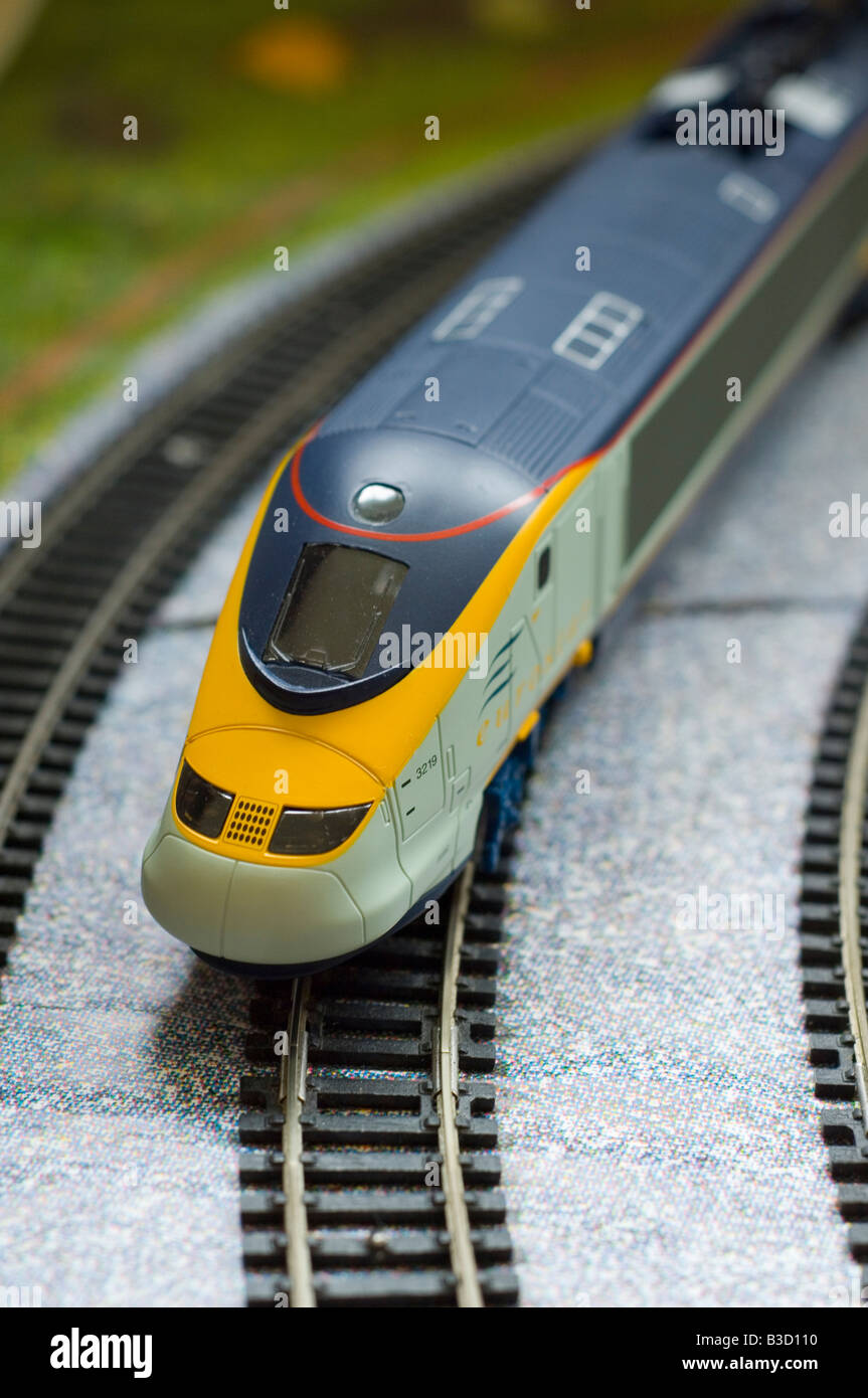Modèle Hornby de l'Eurostar au chemin de fer modèle set Photo Stock - Alamy
