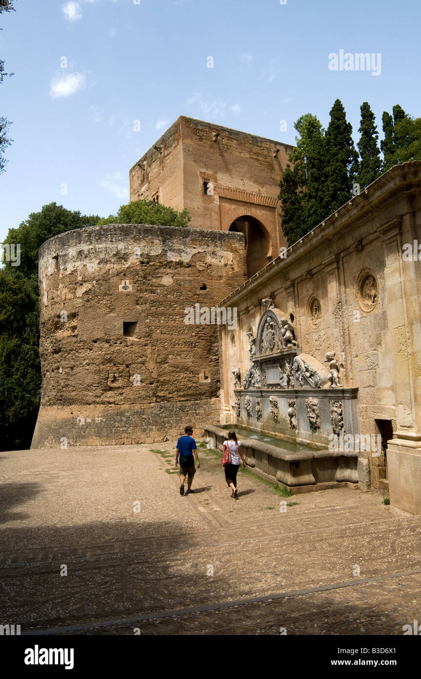 La porte de la Justice de La Puerta de la Justicia d'entrer dans le complexe de palais de l'Alhambra Grenade Espagne Banque D'Images