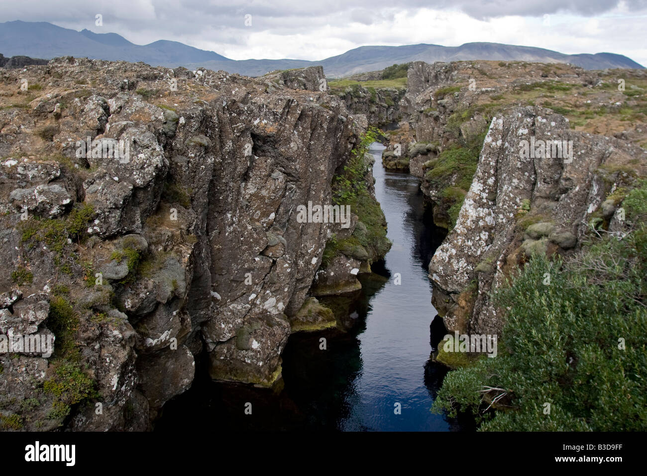 Þingvellir, rift géographique entre l'Europe et en Amérique du Nord, l'Islande Banque D'Images