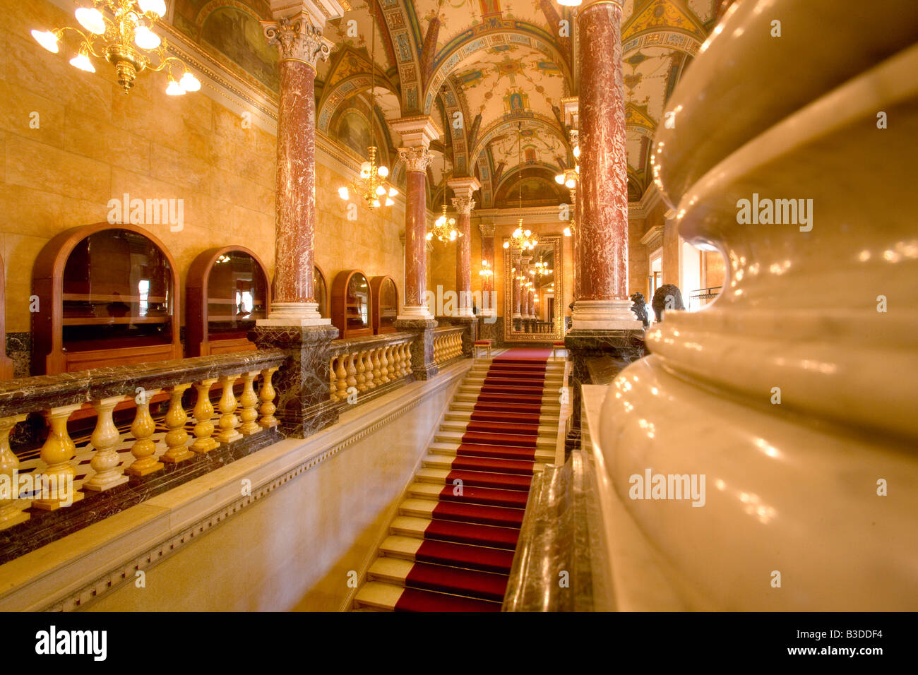 Le hall de l'Opéra de Budapest Hongrie Banque D'Images