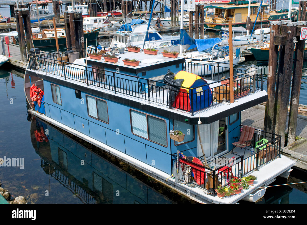 Victoria House boat maisons flottantes Colombie-britannique BCY 0684 Banque D'Images