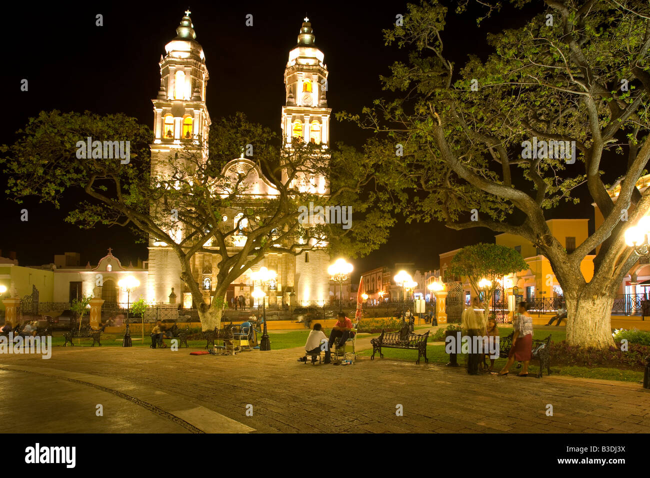 La Cathédrale de San Francisco de Campeche, Mexique Banque D'Images