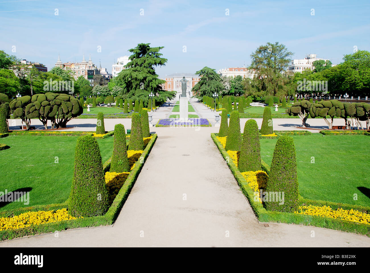 Les parterres. Le parc du Retiro. Madrid. L'Espagne. Banque D'Images