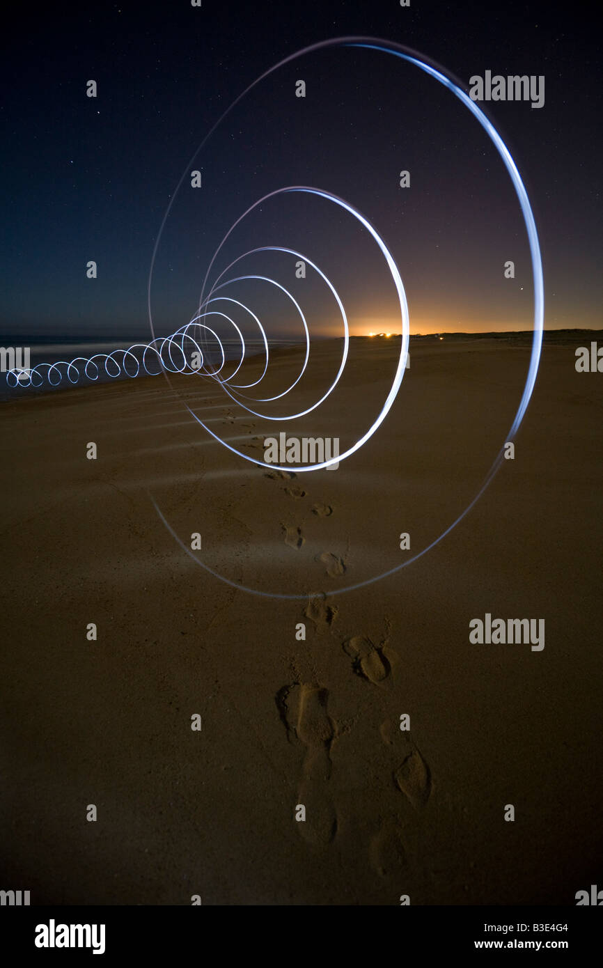 Effets d'éclairage sur la plage d'Hossegor (Landes - France). Jeux de lumières sur la plage d'Hossegor (Landes - France). Banque D'Images