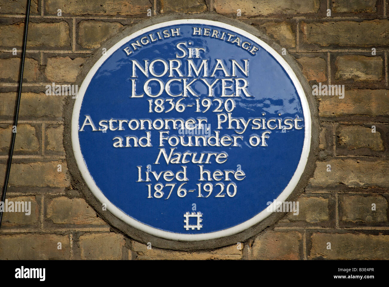 English Heritage blue plaque marquant le 1876 à 1920 home de scientifique et astronome sir Norman Lockyer, à Londres, en Angleterre Banque D'Images