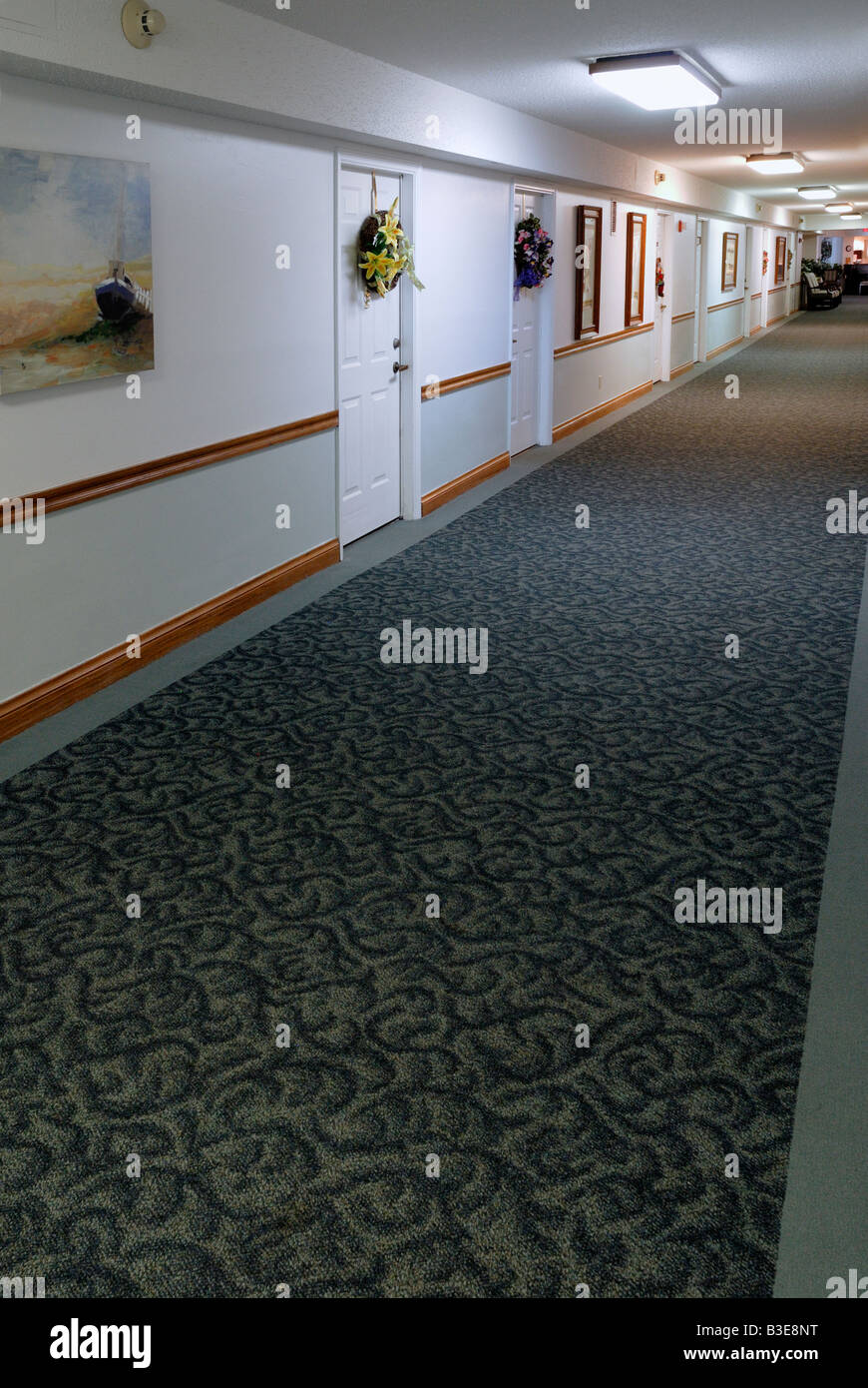Couloir d'une résidence-services Banque D'Images