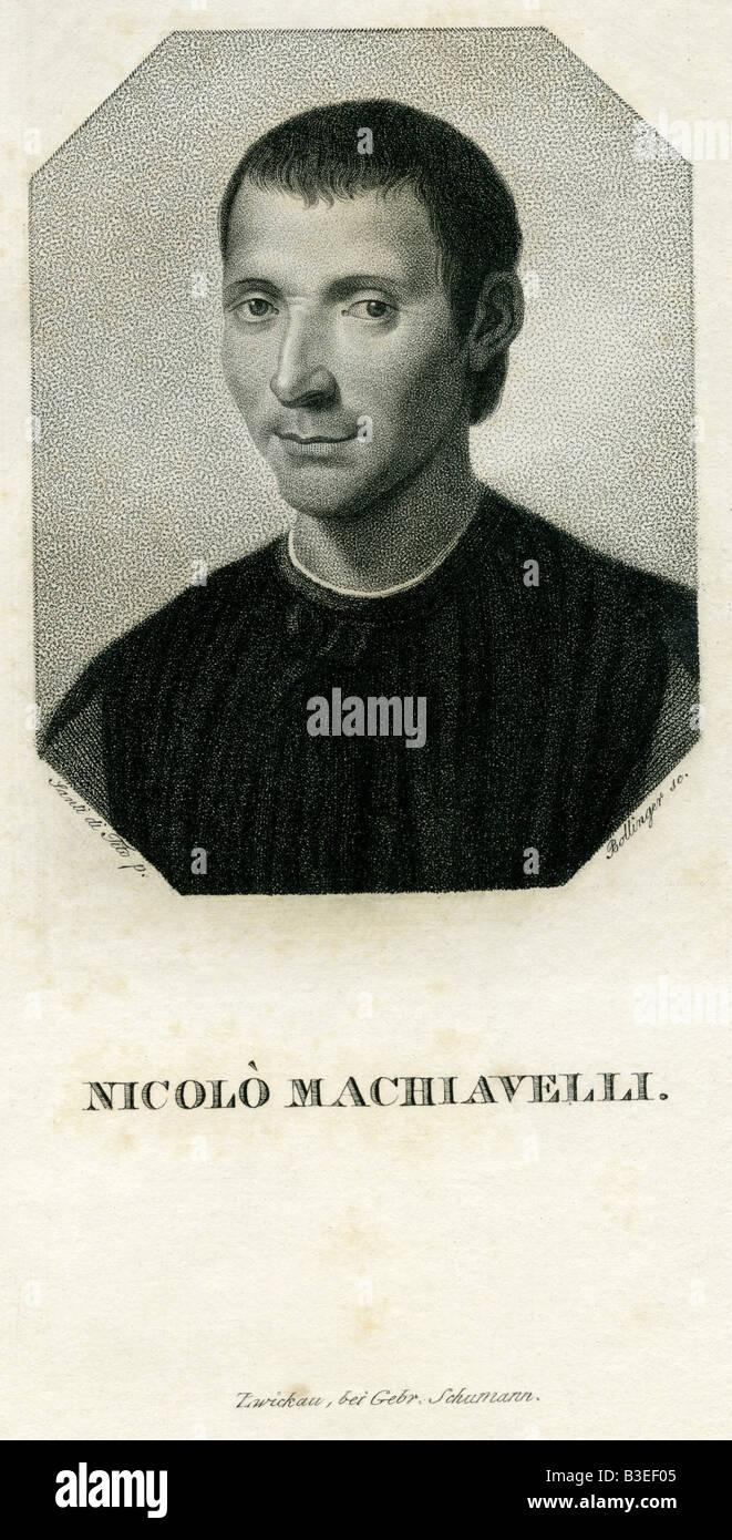 Portrait Niccolo Machiavelli 1469 1527 Engraving Banque De ...