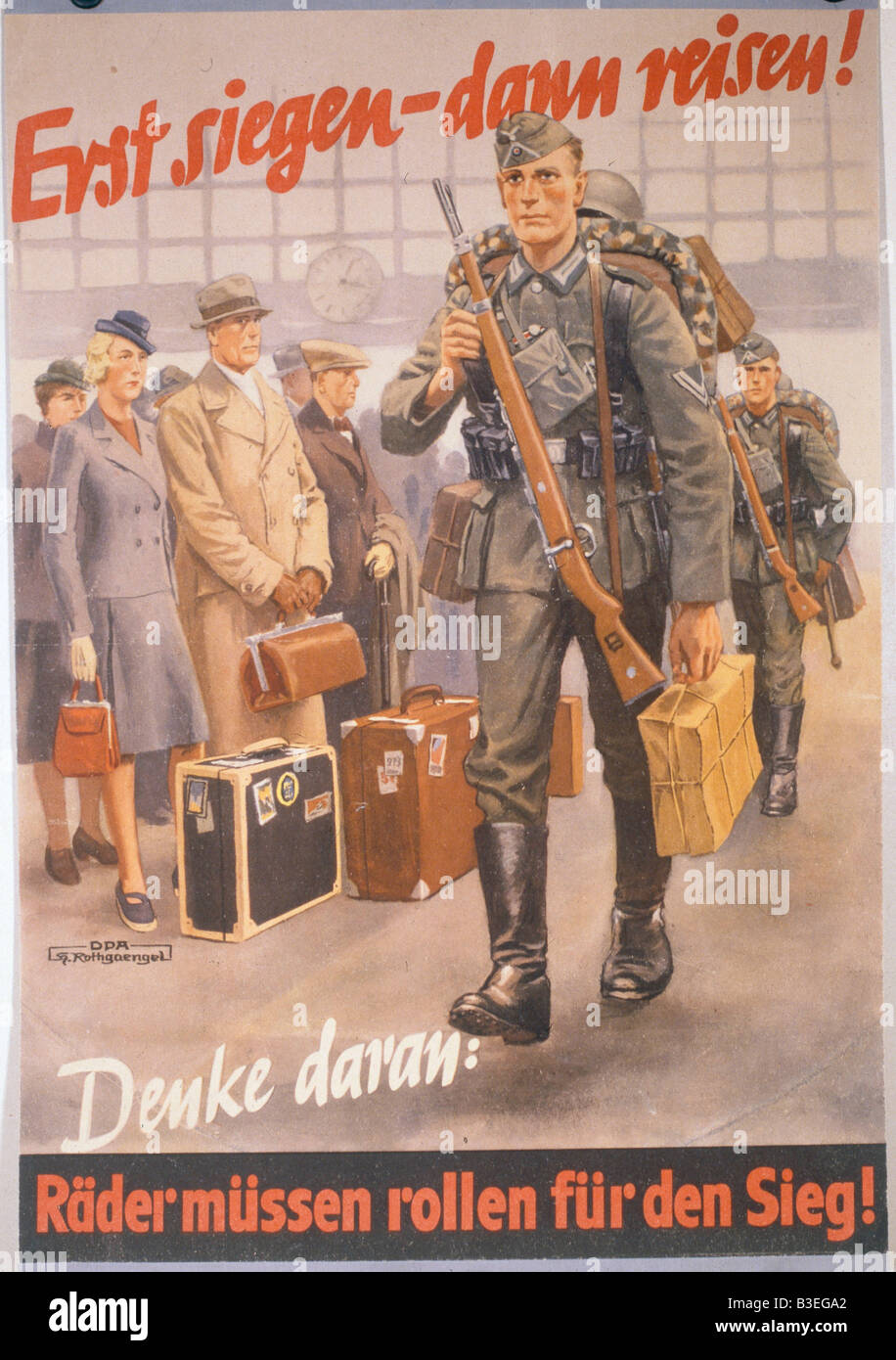 NS-/ Affiches de propagande de la Seconde Guerre mondiale. Banque D'Images