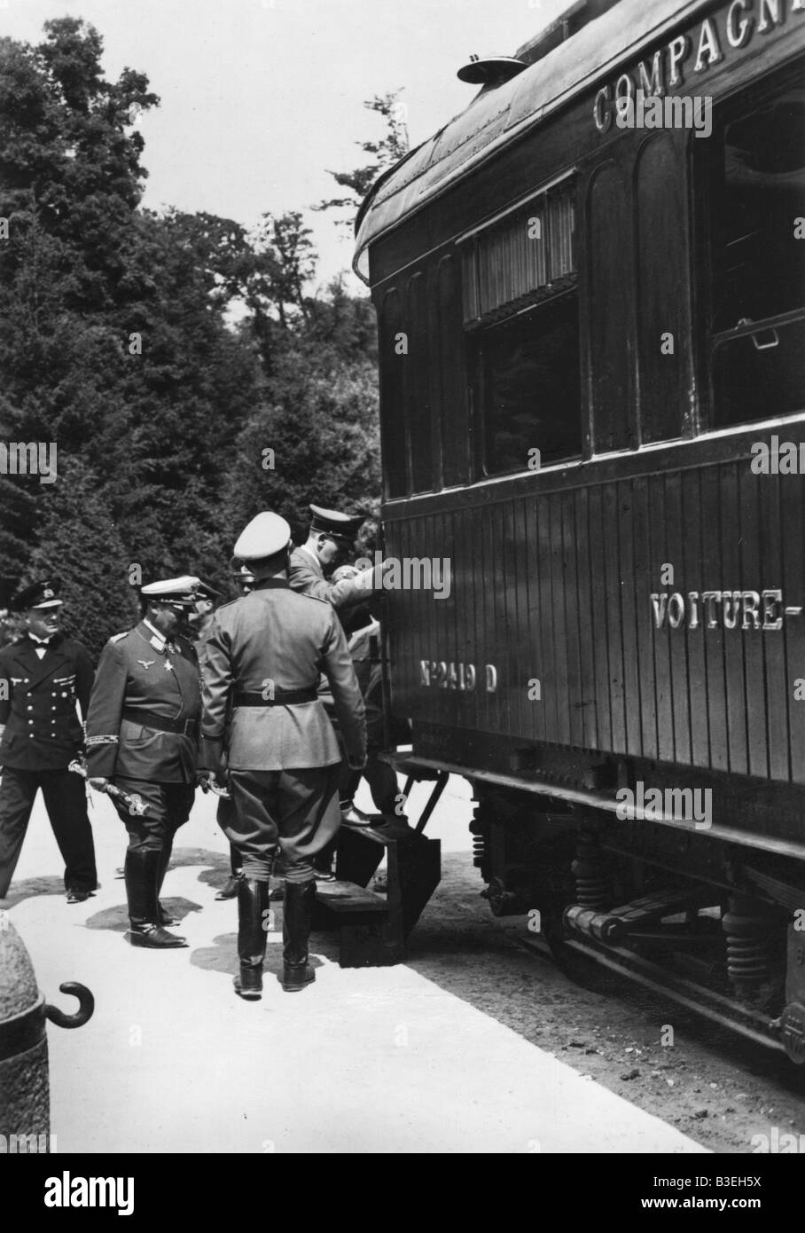 Un Hitler.Le personnel / Compiegne / Armistice Banque D'Images