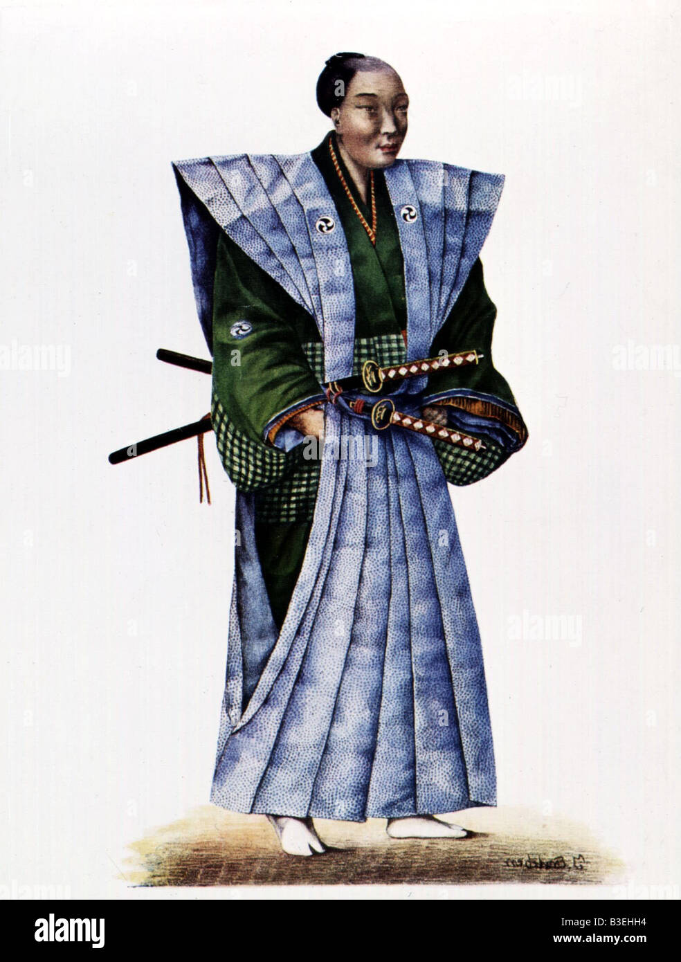 Géographie / voyage, Japon, peuple, hommes, dignitaire en costume traditionnel officiel, lithographie de J. Erxleben, 1850, Banque D'Images