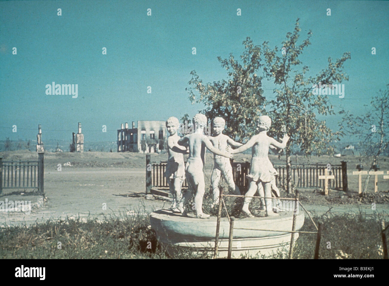 Les figures en plâtre et tombes des soldats. Banque D'Images