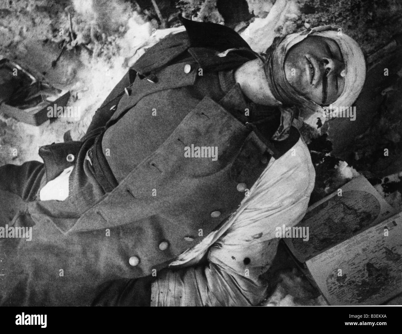 Stalingrad. Soldat mort. Banque D'Images