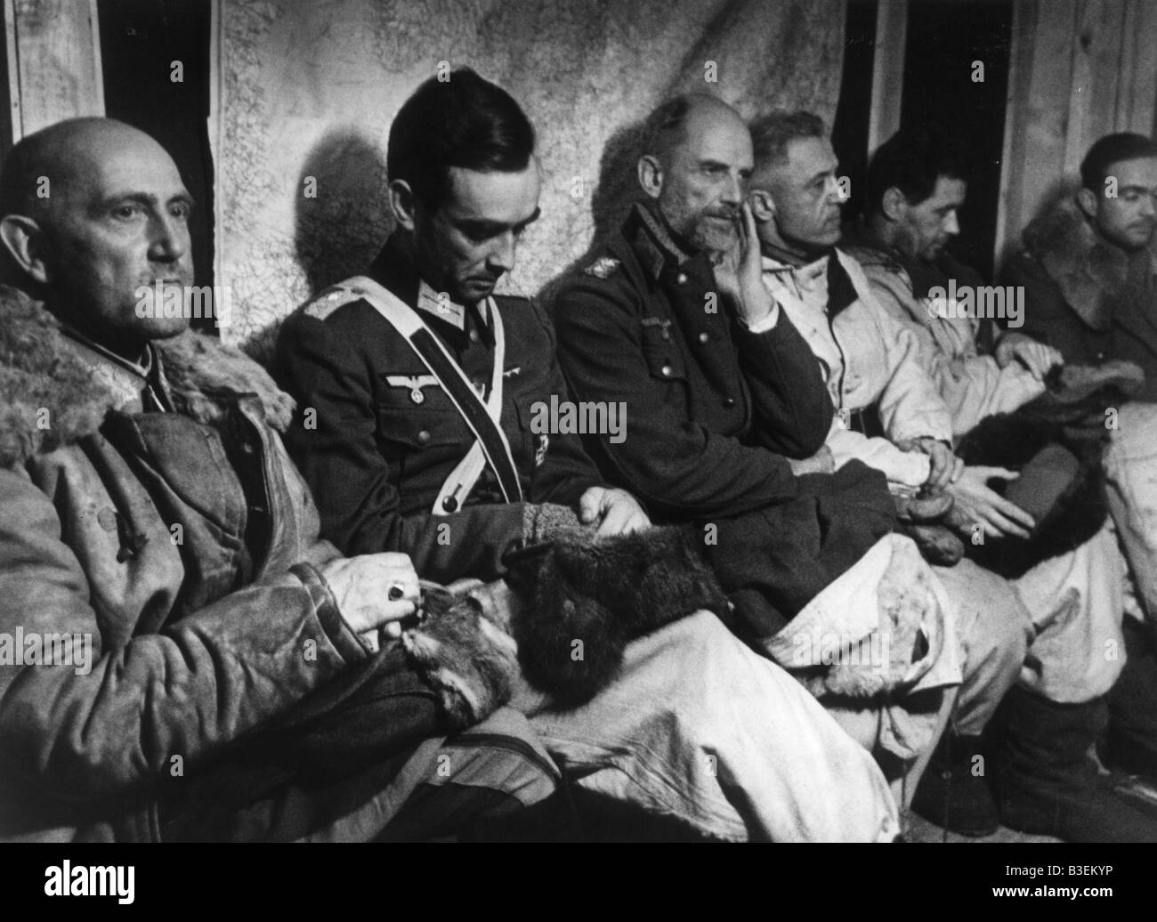 Stalingrad, officiers allemands comme des prisonniers de guerre. Banque D'Images
