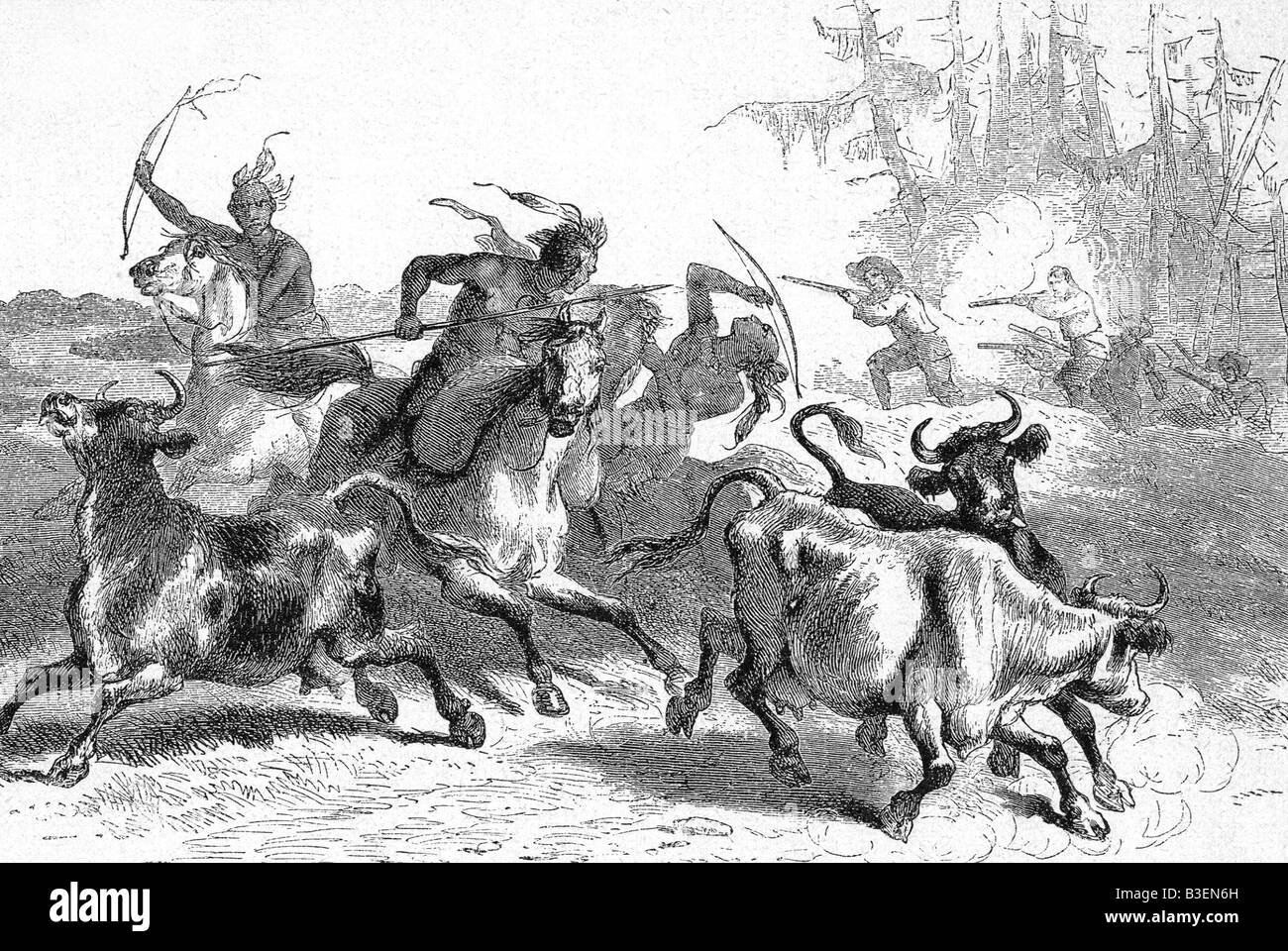 Géographie/voyages, États-Unis, gens, autochtones américains voler des bovins, gravure après tirage par Lössing, XIXe siècle, Amérique, historique, historique, Lossing, Loessing, lutte, Banque D'Images Géographie/voyages, États-Unis, gens, autochtones américains voler des bovins, gravure après tirage par Lössing, XIXe siècle, Amérique, historique, historique, Lossing, Loessing, lutte, Banque D'Images