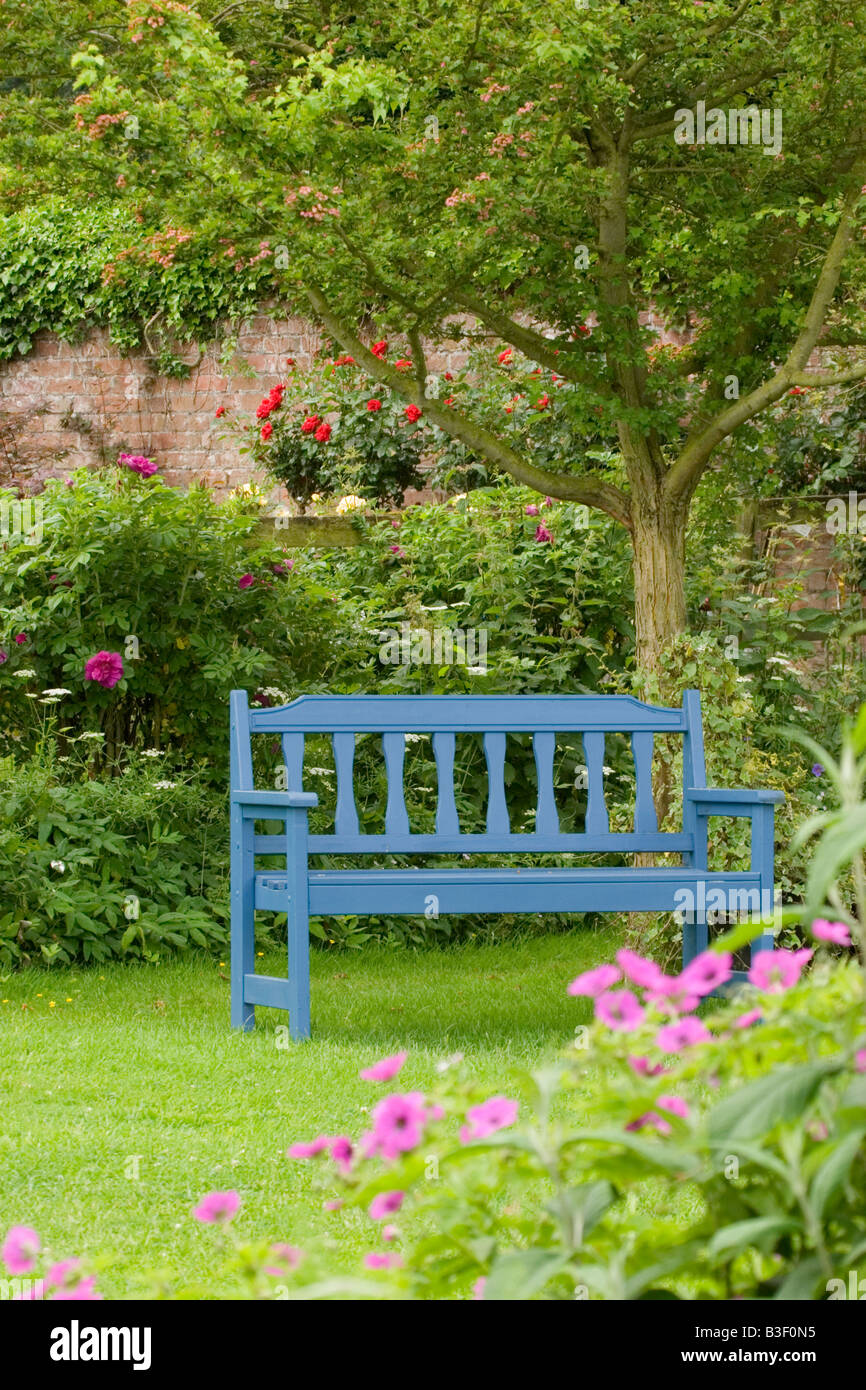 Jardin bleu siège, England, UK Banque D'Images