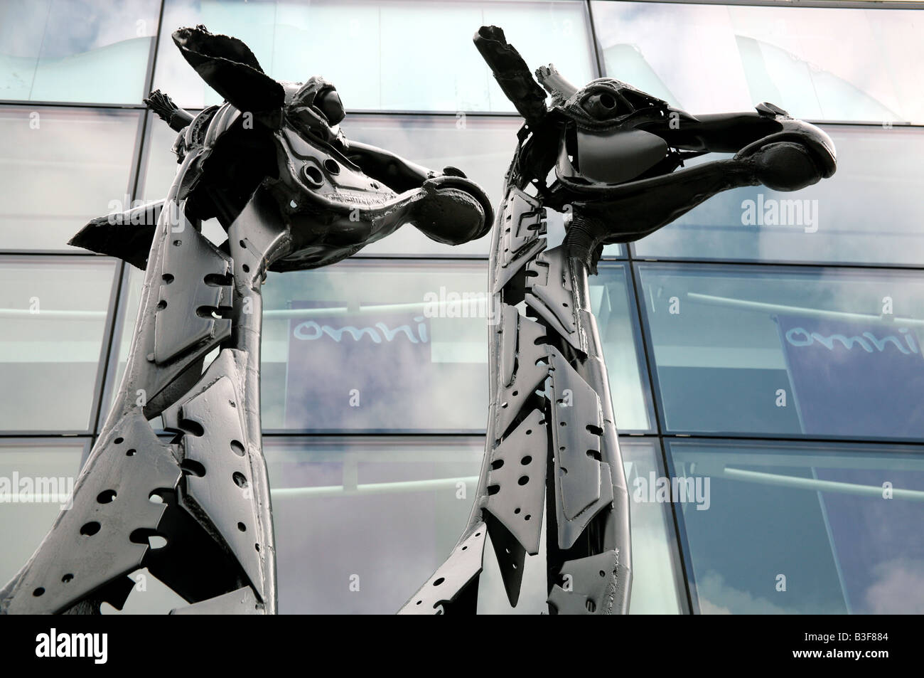Détail de la sculpture Dreaming Spires par Helen Dennerly Omni centre extérieur à Édimbourg Banque D'Images